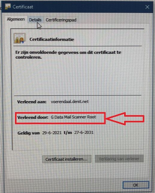 Certificaatketen, Beveiligingscertificaat