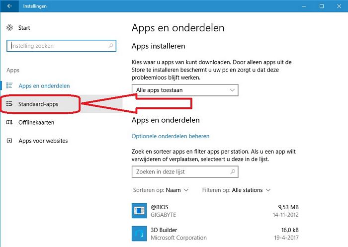 Standaard Webbrowser, Windows 10 Help