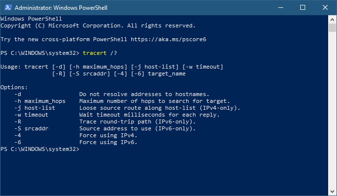 Windows 10 tracert не работает