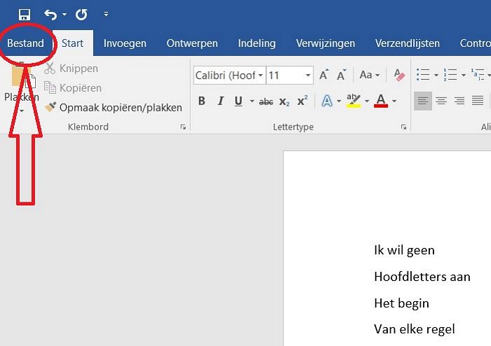 Hoofdletters in Word uitschakelen of inschakelen, info op Windows10Help.nl